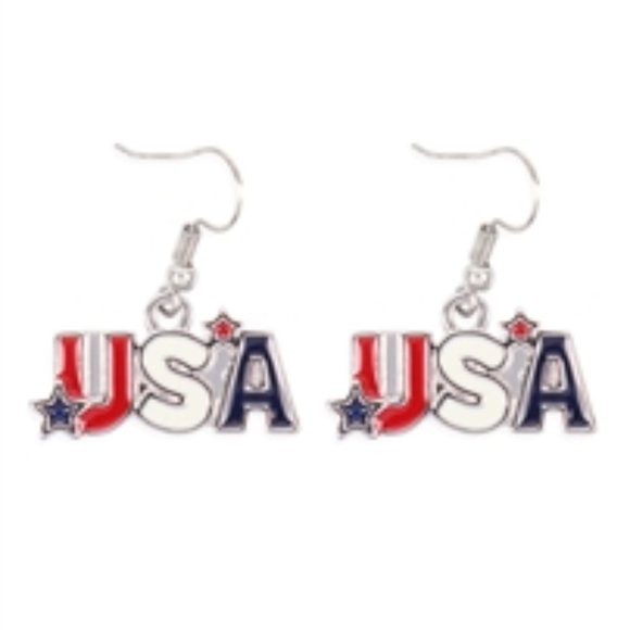 ❤️NWT*BOUTIQUE* PATRIOTIC USA NECKLACE/EARRINGS SET - Picture 2 of 3